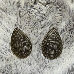 Big statement earrings - gold bronze tear drop
